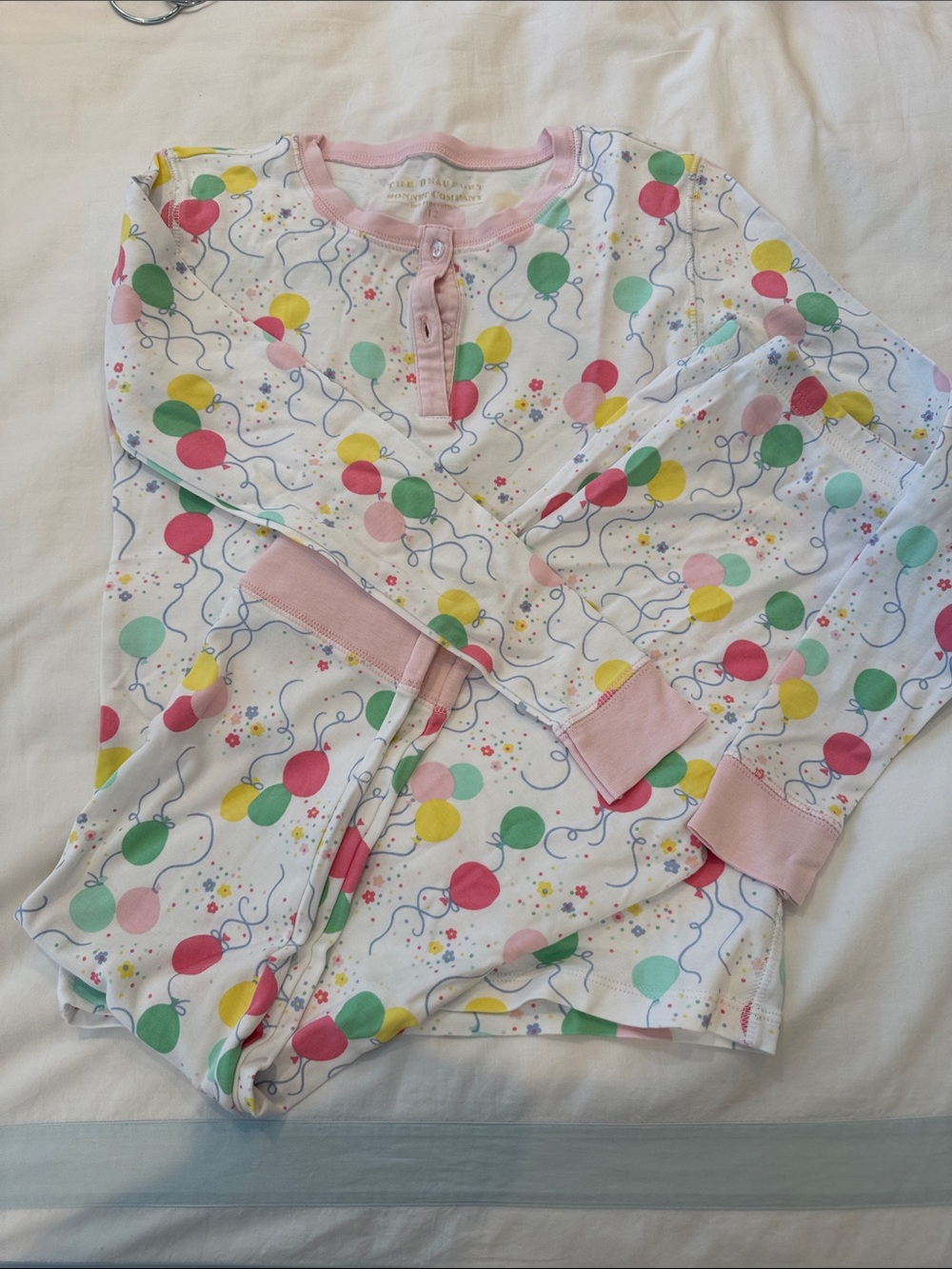 The Beaufort Bonnet Company Girls Balloon Print Long Sleeve Pant Pajama Set